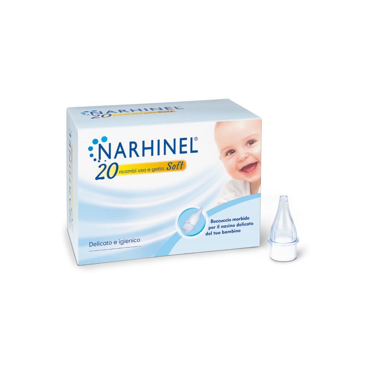 Narhinel 20 pièces de rechange pour aspirateur nasal pour nourrissons et enfants avec filtre absorbant jetable souple