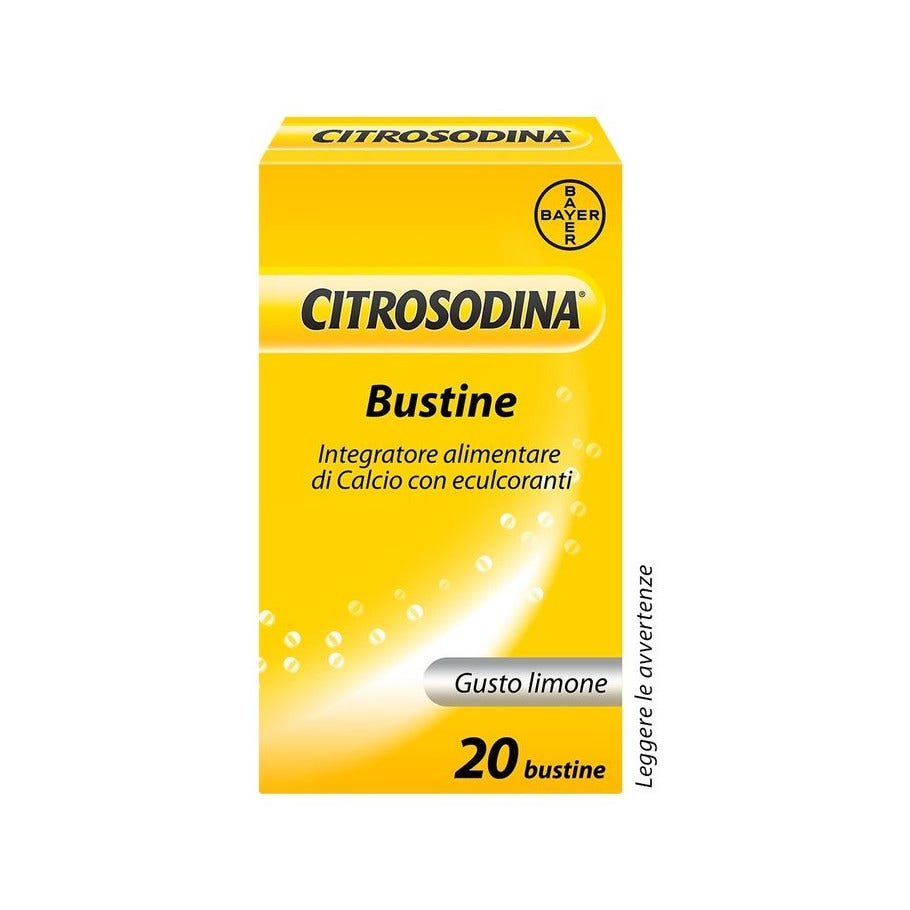 Citrosodina Effervescente Complément alimentaire digestif au calcium, saveur citron, 20 sachets