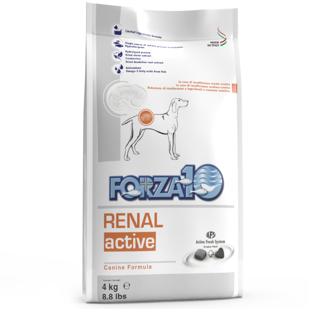 Forza10 Active Renal Croquettes pour chiens adultes, sac de 4 kg
