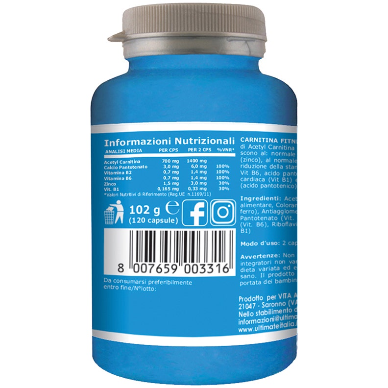 Ultimate Carnitina Fitness 120 Capsule