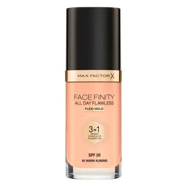 Max Factor Fondotinta Facefinity All Day Flawless 3In1 45 Warm Almond