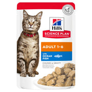Hill's Science Plan Bouchées au poisson de l'océan pour chats adultes, sachet de 85 g