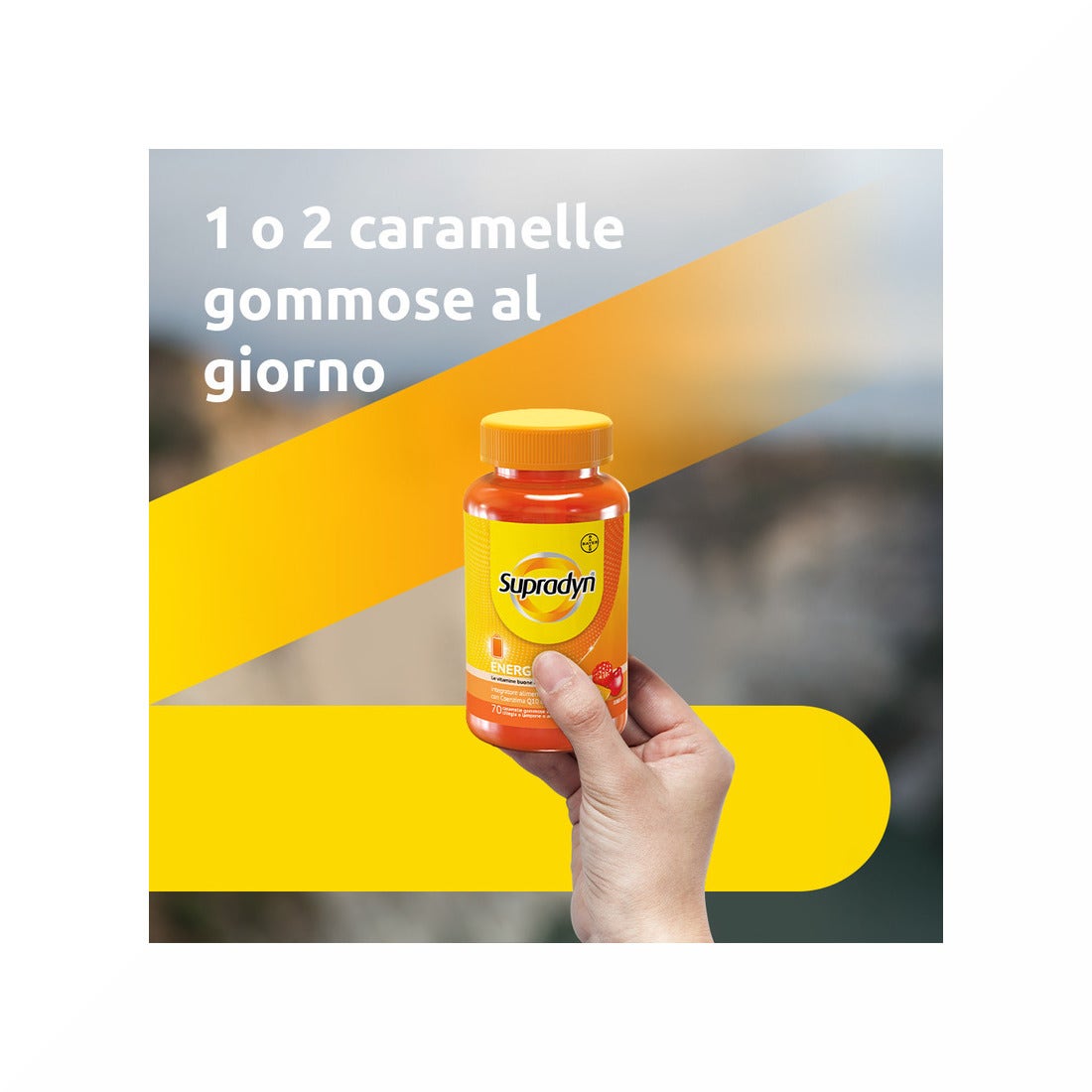 Supradyn Energy Complément alimentaire Vitamines A, B, C, D, E et coenzyme Q10 Contre la fatigue 70 bonbons gélifiés