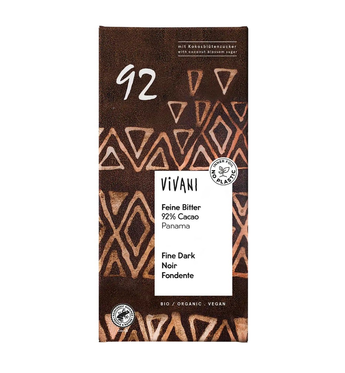 Viviani Cioccolato Fondente 92% 80g