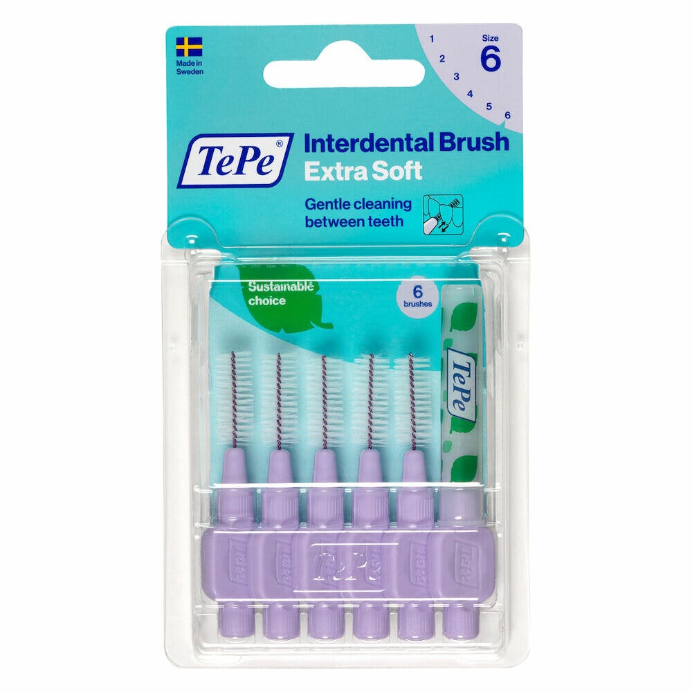 TePe Scovolino Extra Soft Viola Per Pulizia Interdentale Misura ISO 6 Filo 1,1 mm 6 Pezzi