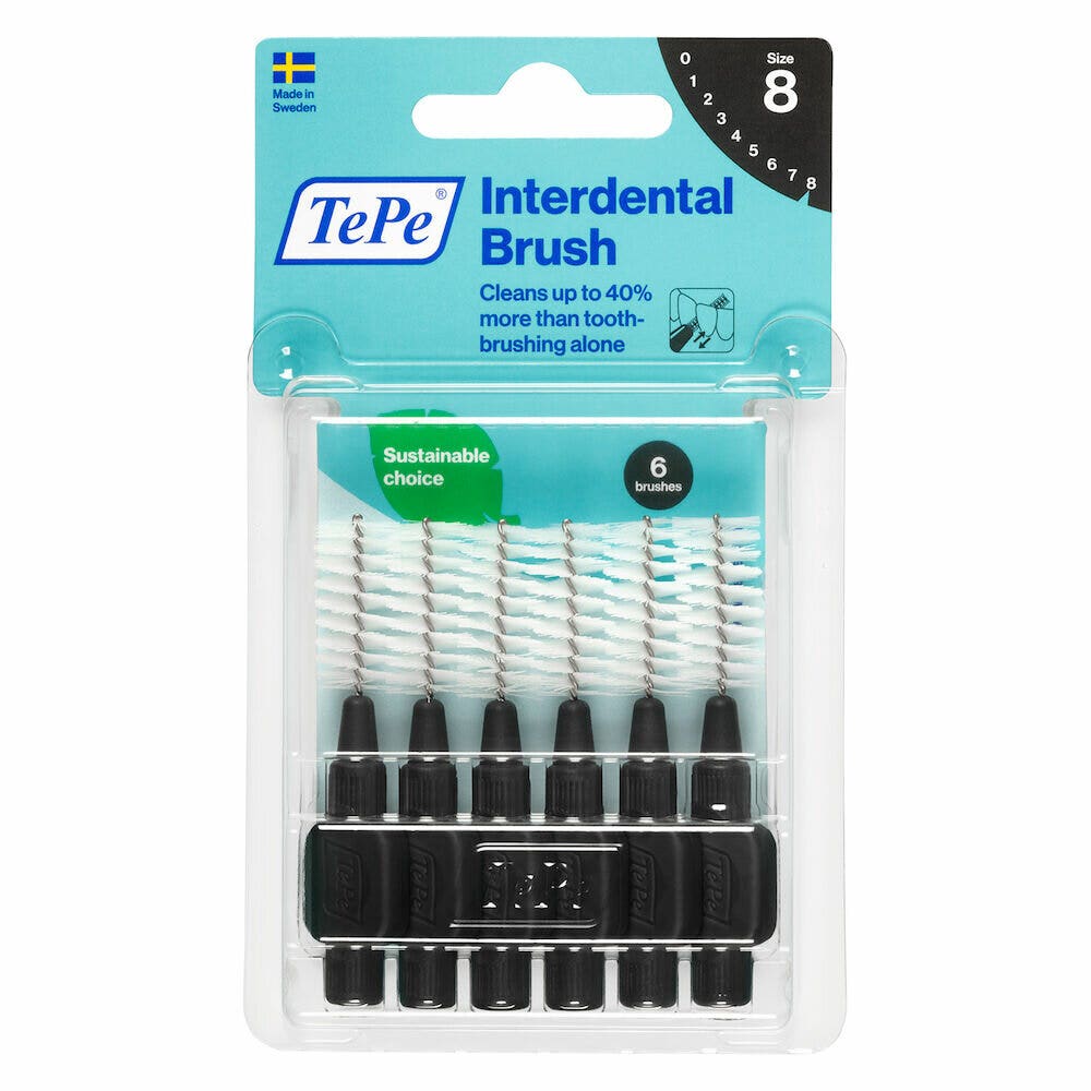 TePe Original Nero Scovolino Per Pulizia Interdentale Misura ISO 8 Filo 1,5 mm 6 Pezzi