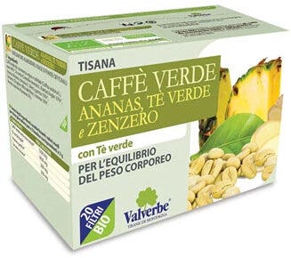 Valverbe Tisana Caffè Verde Ananas Tè Verde Zenzero 20 Bustine