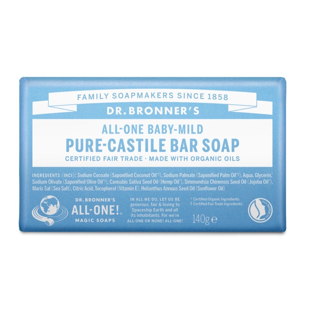 Dr. Bronner's Puro Sapone Solido Bio Senza Profumo 140g
