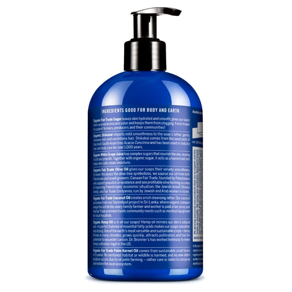 Dr. Bronner's Sapone Di Zucchero Bio Menta Piperita 355ml