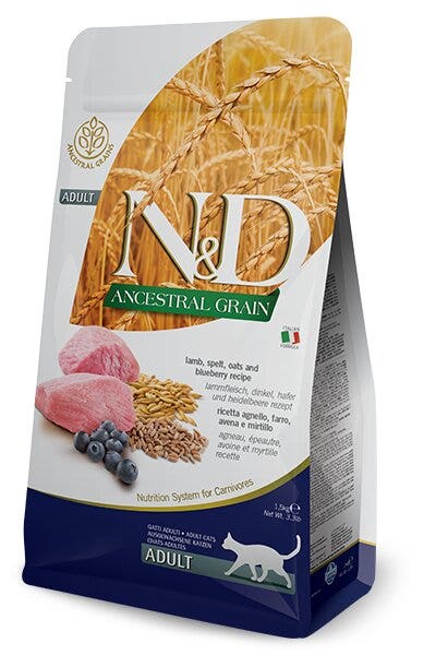 Farmina N&D Ancestral Grain Selection Agnello E Mirtillo Gatti Adulti Sacco 5kg