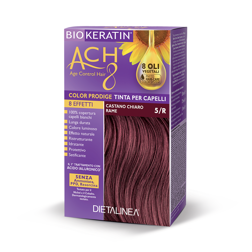 Biokeratin Ach8 Tinta per Capelli Castano Chiaro Rame 5/R