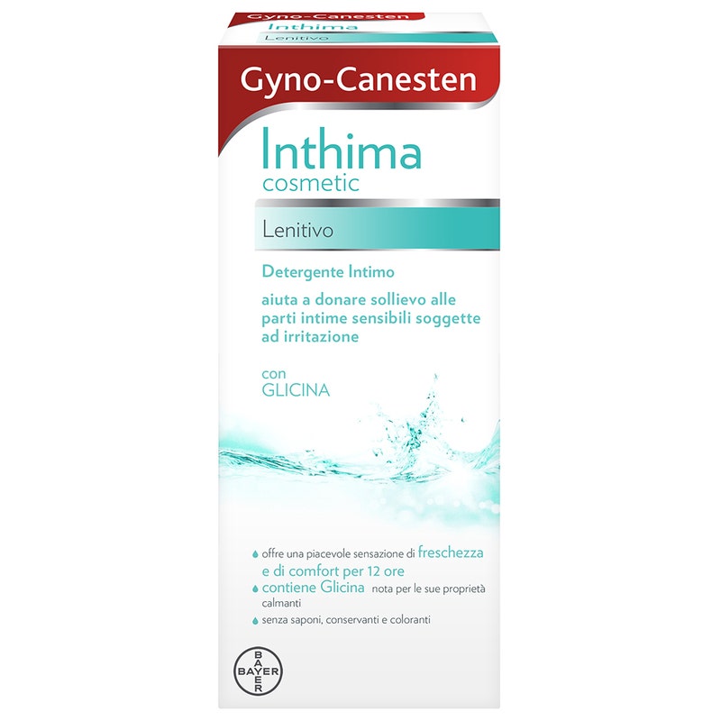 Gyno-Canesten Inthima Nettoyant intime apaisant pour l'hygiène intime, fraîcheur et confort 12 heures 200 ml