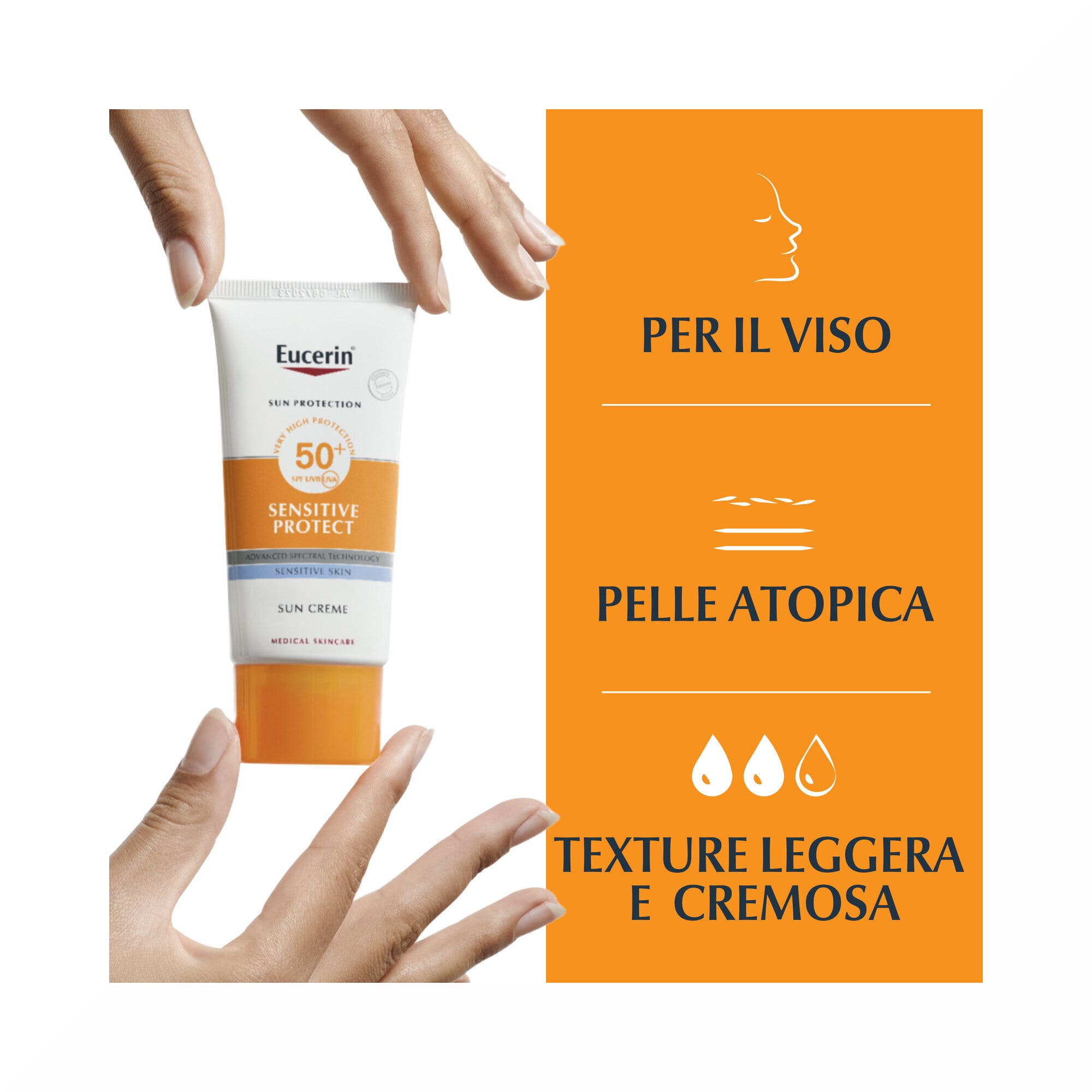Eucerin Sun crema sun Viso SFP 50+ Pelle Normale a Secca 50 ml