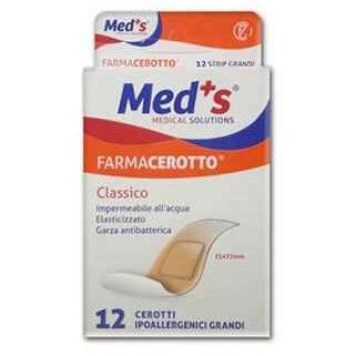 Meds Strips Cerotto Poliuretano Ipoallergenico Classico Grande 12 Pezzi