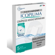 Icopiuma Medicazione Postoperatoria Garza Compressa 5x7,5cm 5 Pezzi