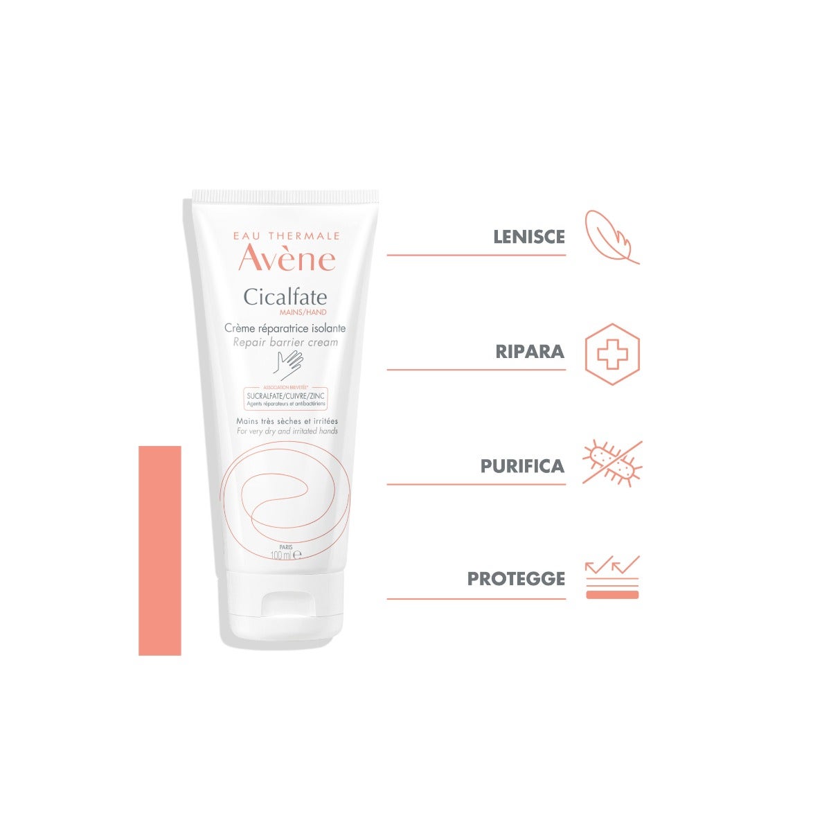 Eau Thermale Avène Cicalfate Crème Mains Reconstructrice Barrière 100 ml