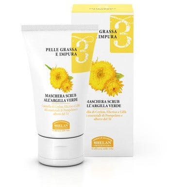 Helan Linea 3 Maschera Scrub Argilla Verde Pelle Grassa 50ml