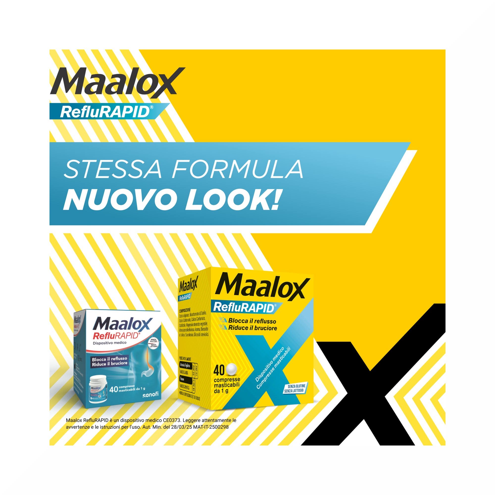 Maalox Reflurapid Bloque le reflux, neutralise les brûlures d'hyperacidité 40 comprimés