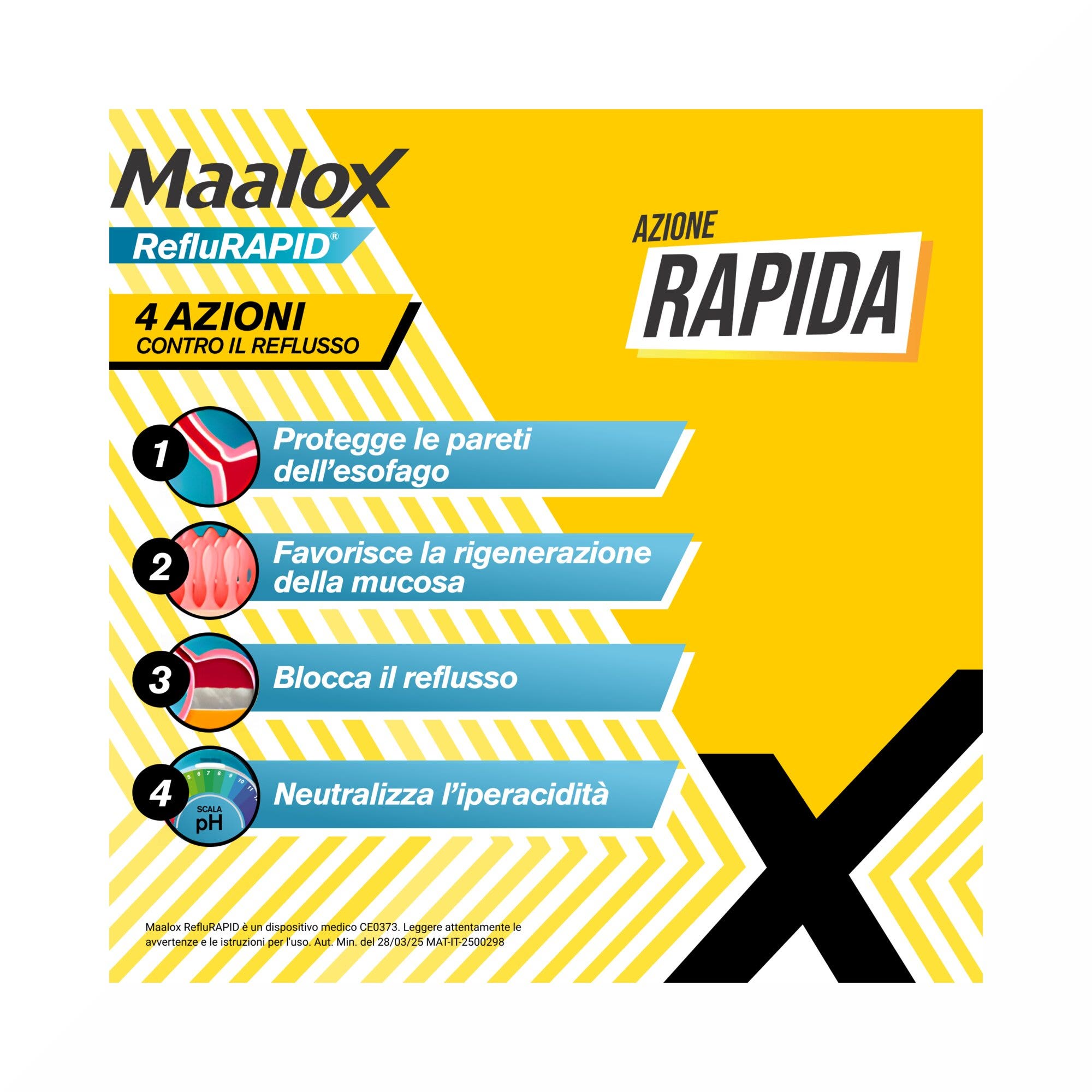 Maalox Reflurapid Bloque le reflux, neutralise les brûlures d'hyperacidité 40 comprimés