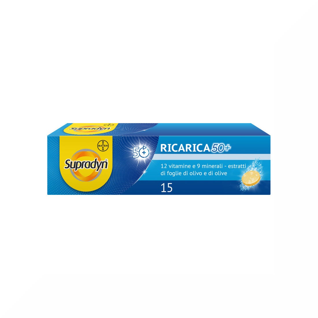 Supradyn Ricarica 50+ Complément alimentaire vitamines et minéraux avec antioxydants 15 comprimés effervescents