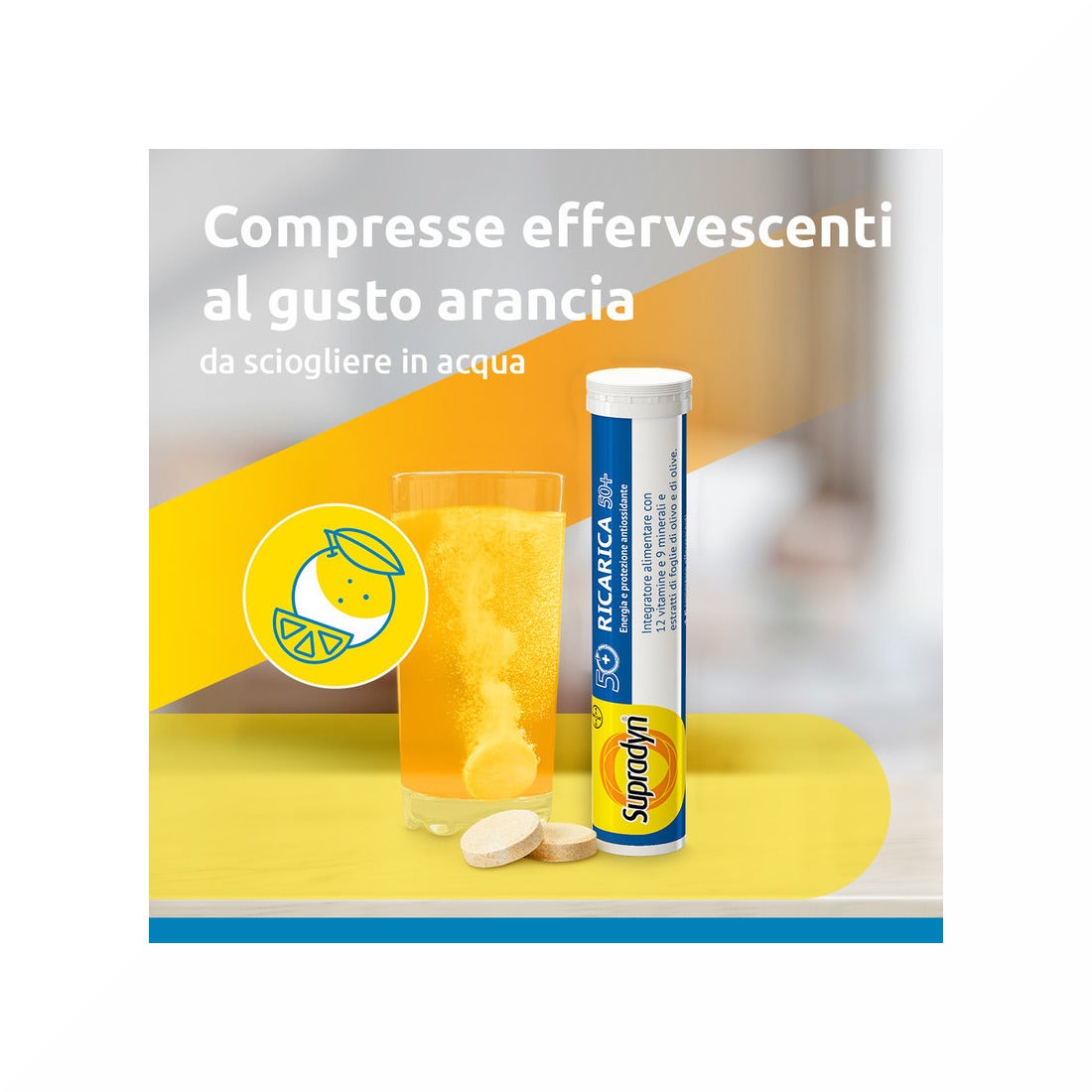 Supradyn Ricarica 50+ Complément alimentaire vitamines et minéraux avec antioxydants 15 comprimés effervescents