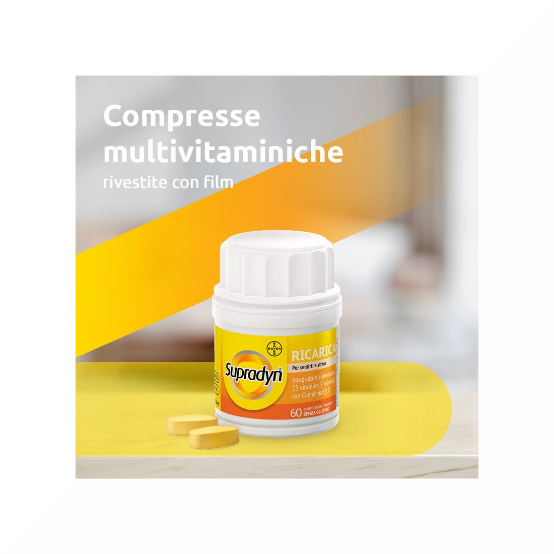 Supradyn Recharge Complément alimentaire multivitaminé complet et minéraux avec coenzyme Q10 60 comprimés