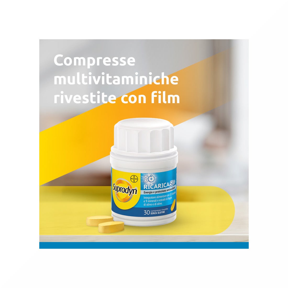 Supradyn Ricarica 50+ Complément alimentaire à base de vitamines et de minéraux avec antioxydants, 30 comprimés enrobés