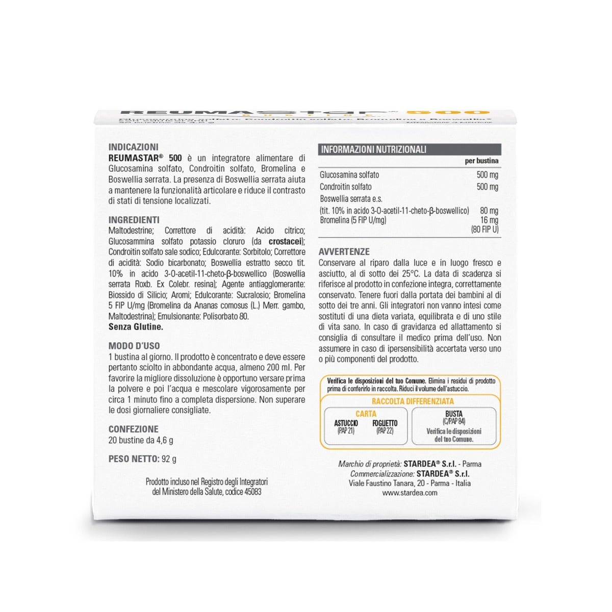 Reumastar 500 20 Bustine