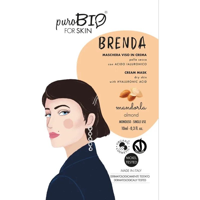 Purobio For Skin Brenda Maschera Viso In Crema Pelli Secche 01 Mandorla 10ml