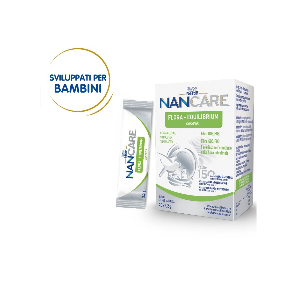 Nestlé Nancare Flora-equilibrium Complément alimentaire pour nourrissons et enfants dès la naissance 20 sachets de 2