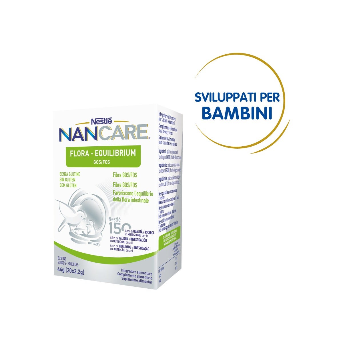 Nestlé Nancare Flora-equilibrium Complément alimentaire pour nourrissons et enfants dès la naissance 20 sachets de 2