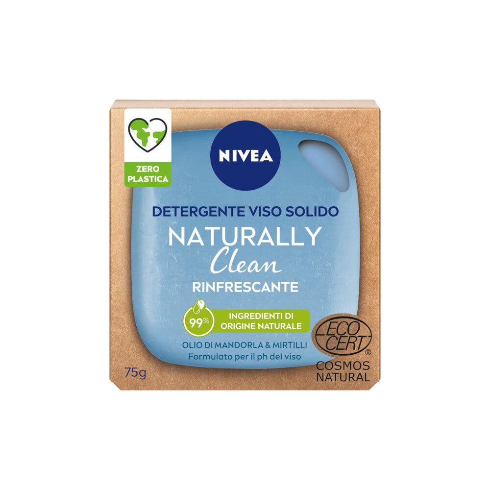 Nivea Naturally Clean Detergente Viso Solido Rinfrescante Detergente Viso Solido 75g