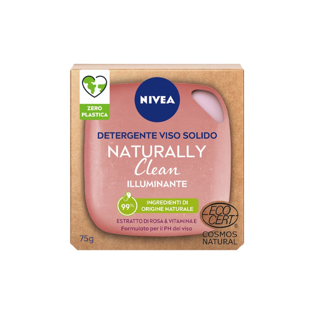 Nivea Naturally Clean Detergente Viso Solido Illuminante Detergente Viso Solido 75g