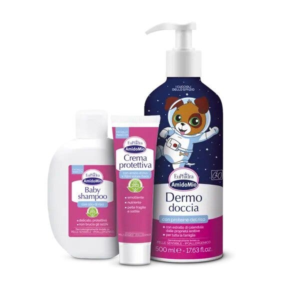 Euphidra Amido Mio L'astronave dei Cuccioli Dermodoccia 500ml + Shampoo 200ml + Crema 50ml