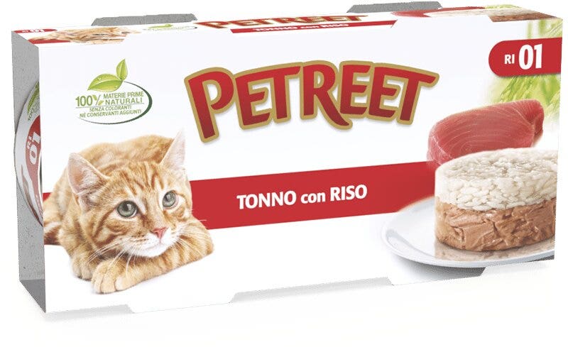 Petreet Tonno Riso Cibo Umido Per Gatti Adulti Lattina 2x170g