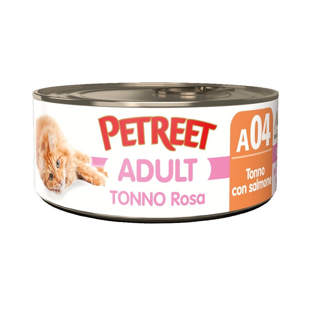 Petreet Adult Tonno Rosa Con Salmone Per Gatti Lattina 70g