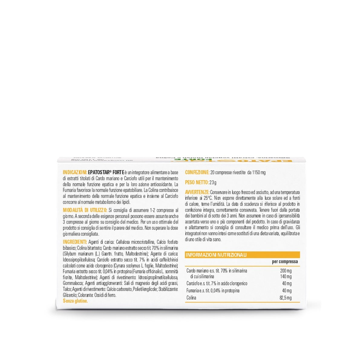 Epatostar Forte 20 Compresse Rivestite 1150mg