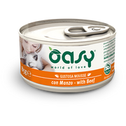 Oasy Wet Cat Mousse Con Manzo Per Gatti Adulti Lattina 85g