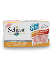 Schesir Multipack Lattina Filetti Di Pollo Con Zucca Cibo Umido Gatto 6x50g