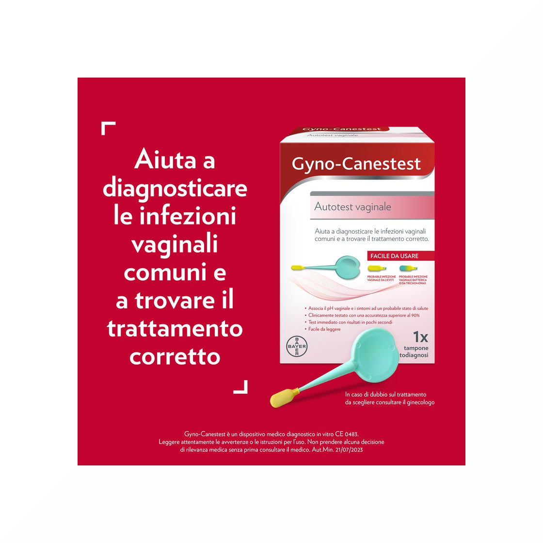 Gyno-Canestest Autotest Vaginal Diagnostic des Infections Vaginales