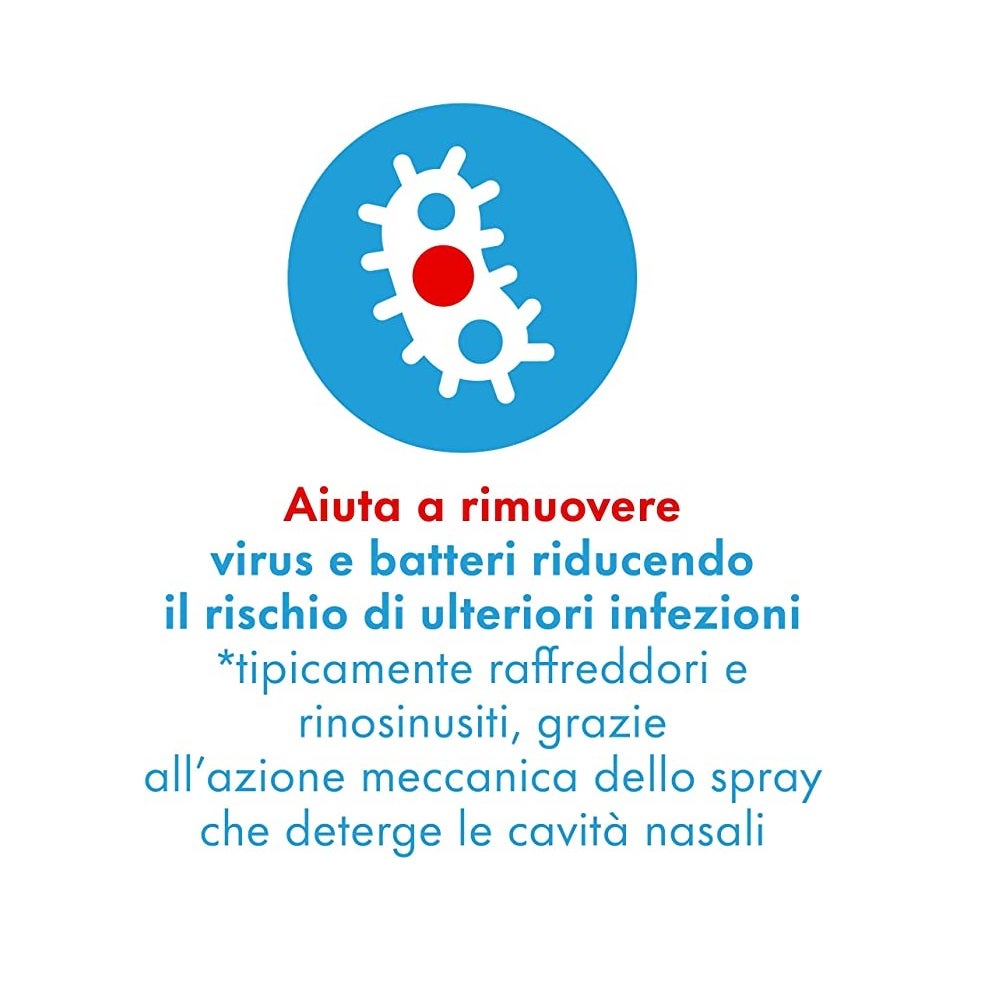 Rinazina Aquamarina Spray nasal hypertonique décongestionnant contre le rhume, eau de mer et eucalyptus, 20 ml