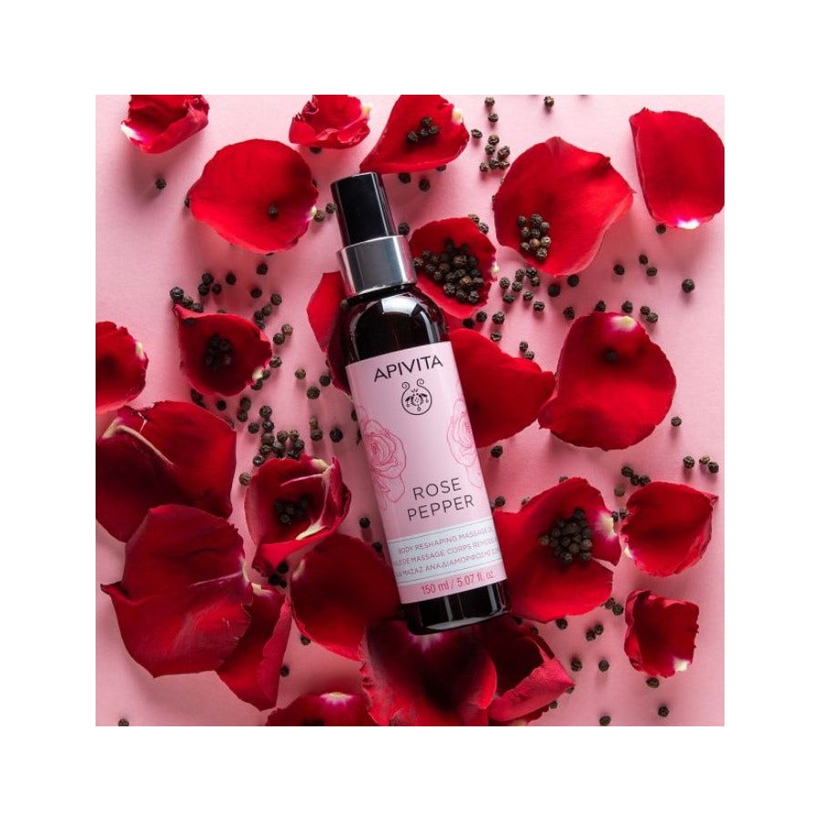 Apivita Olio Corpo Massaggio Rimodellante Pepe Rosa 150ml