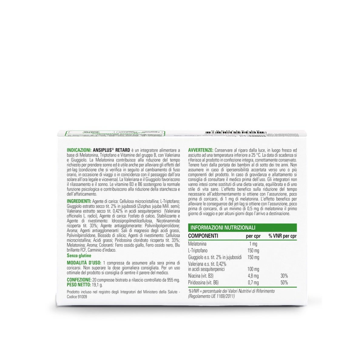 Ansiplus Retard 20 Compresse Bistrato 955mg