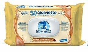 Sano E Bello Salviette Detergenti Vaniglia E Cannella Per Cani/Gatti 50 Pezzi