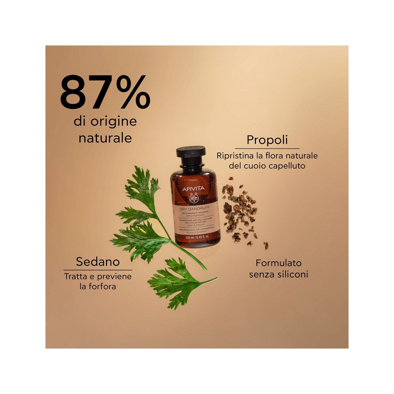 Apivita Shampoo Forfora Secca Per Capelli 250ml