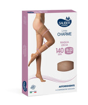 Sauber Ligne Charme 140 deniers, bas autofixants à mailles lisses, couleur camel