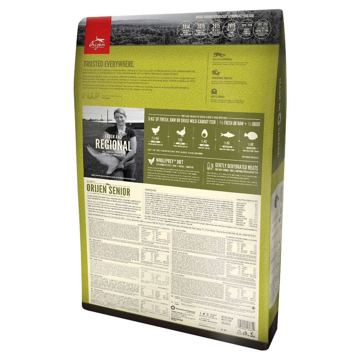 Orijen Senior Crocchette Con Pollo E Tacchino Per Cani Adulti E Anziani Sacco 11,4kg