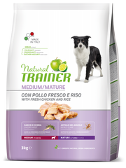 Natural Trainer Crocchette Pollo Fresco Per Cani Adulti Taglia Media Sacco 3kg