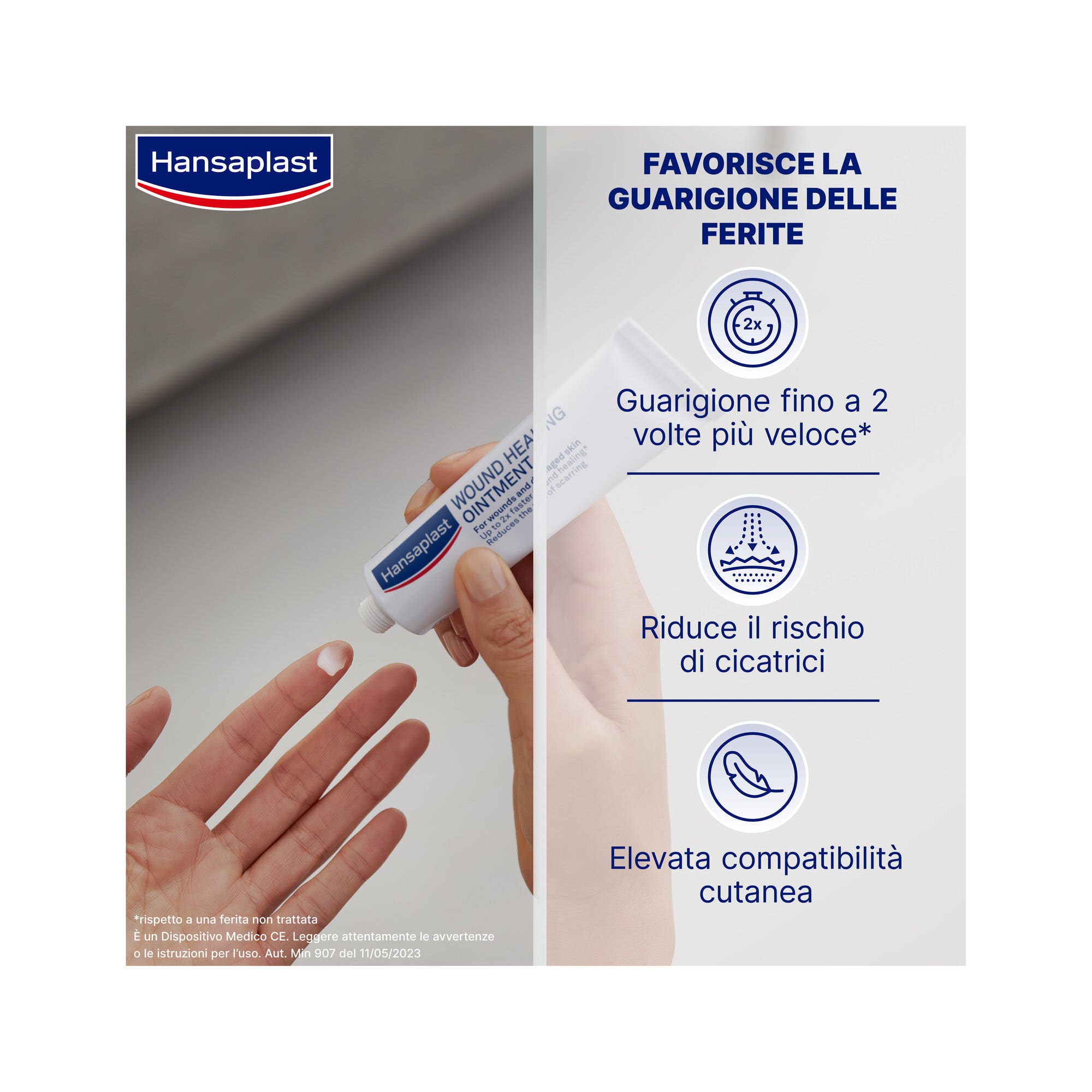 Hansaplast Pommade Cicatriciante - Crème pour les cicatrices, les plaies et la peau abîmée 20 g