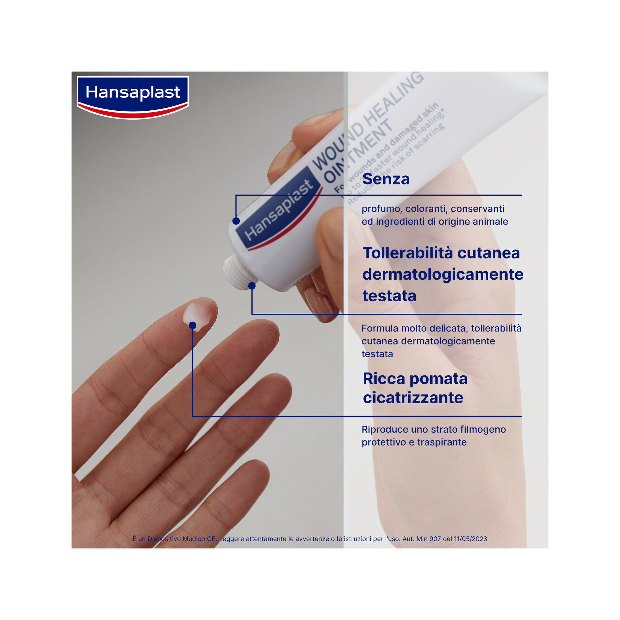 Hansaplast Pommade Cicatriciante - Crème pour les cicatrices, les plaies et la peau abîmée 20 g
